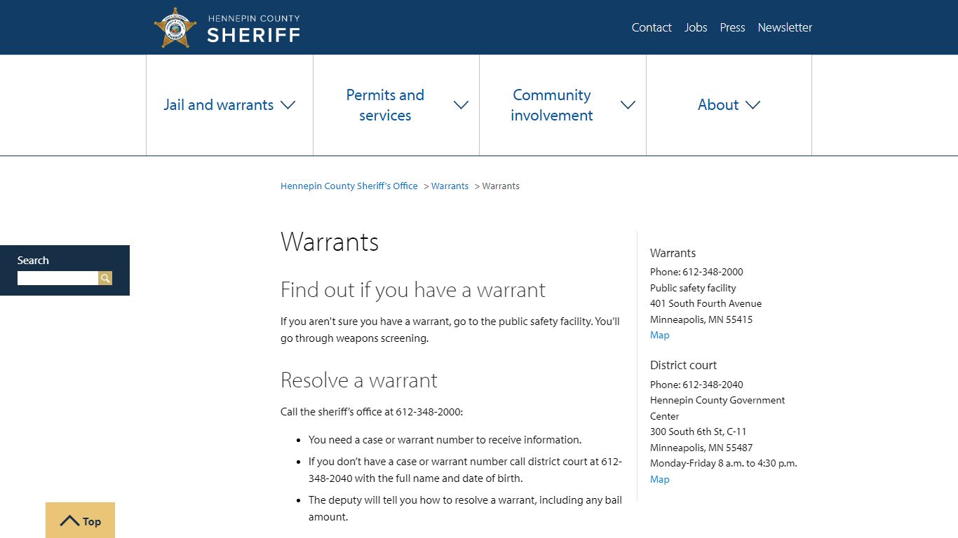 Warrants | Hennepin County